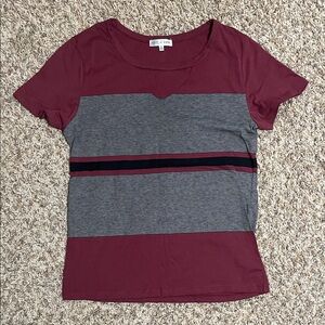Maroon and Gray Short Sleeve Tee